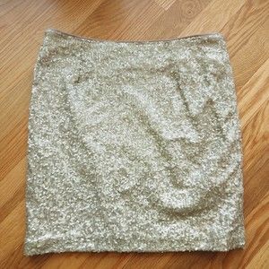 Cache Gold Sparkly Sequin Short Mini Party Skirt Size 4